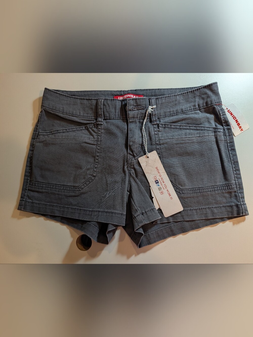 UNIONBAY Women's Charcoal Gray Casual Cotton-Blend Shorts Size 3 NWT